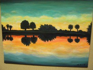 Tropical Sun Over Water painting